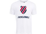 104432-114 | MENS PICKLEBALL T-SHIRT | WHITE/BLUE/RED