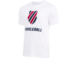 104432-114 | MENS PICKLEBALL T-SHIRT | WHITE/BLUE/RED