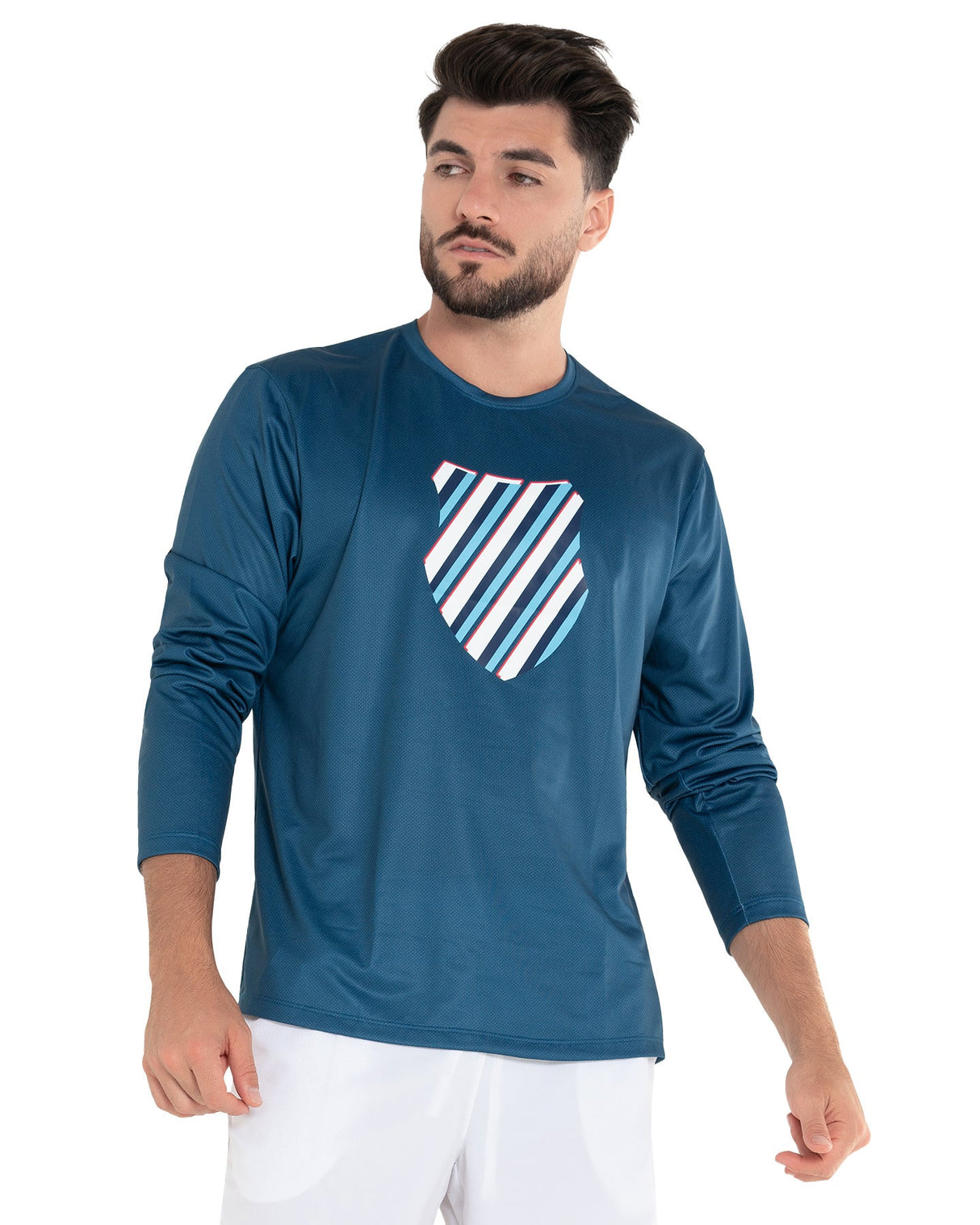 107721-460 | SHIELD LOGO L/S | BLUE OPAL