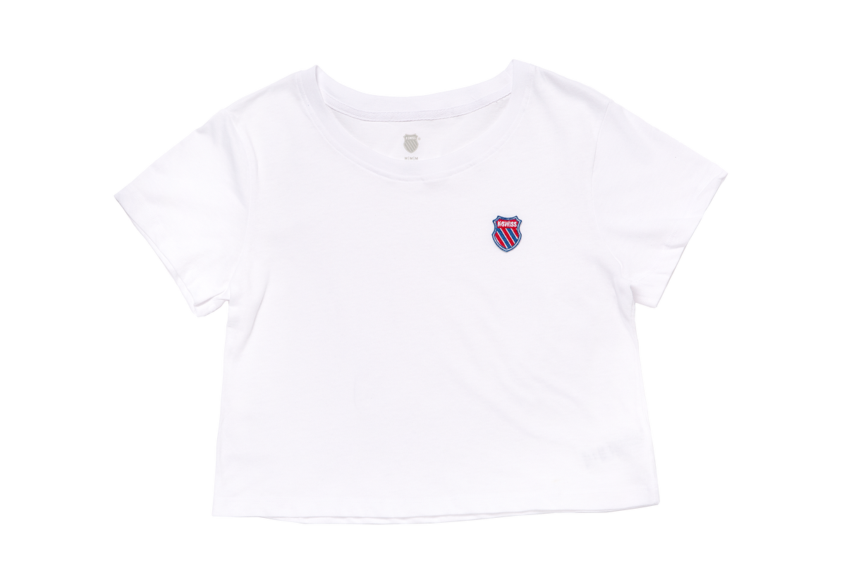 192435-194 | WOMENS TIEBREAKER CROPPED TEE | STARK WHITE