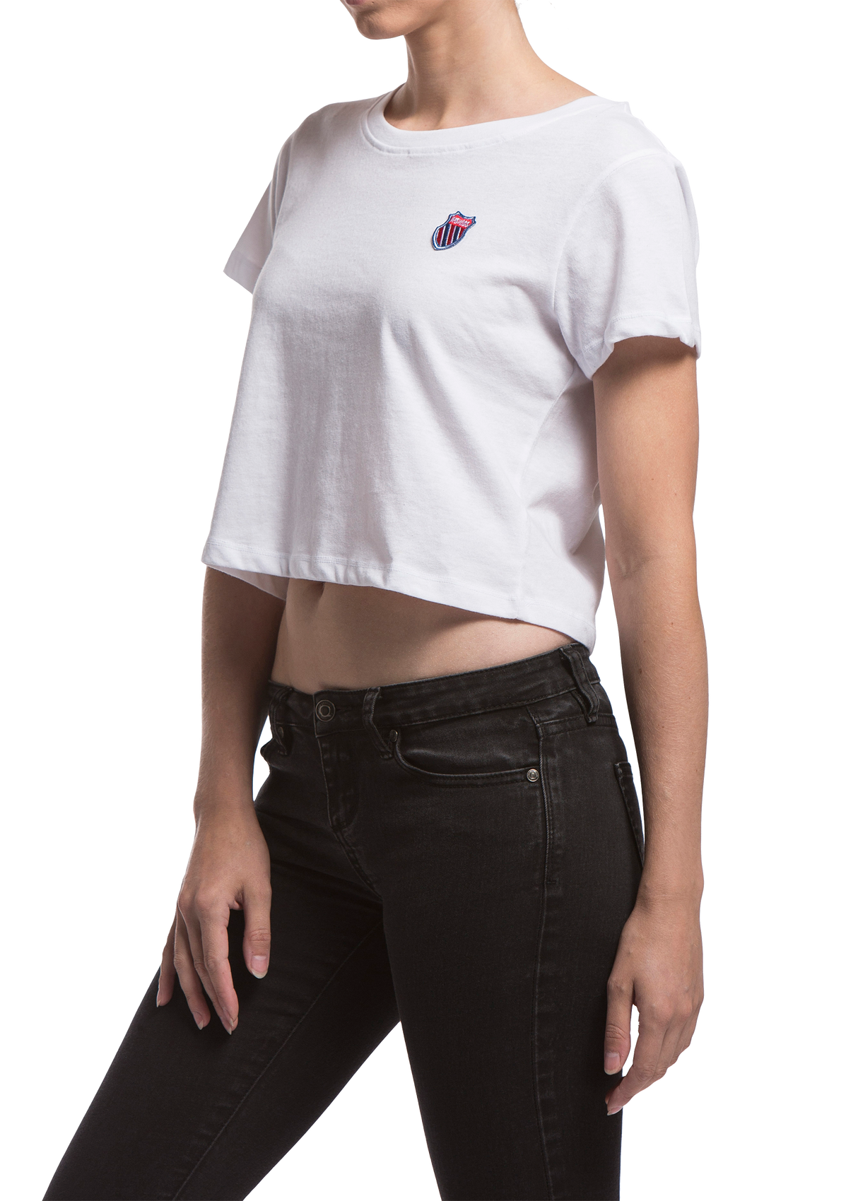 192435-194 | WOMENS TIEBREAKER CROPPED TEE | STARK WHITE