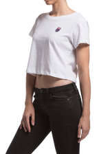 192435-194 | WOMENS TIEBREAKER CROPPED TEE | STARK WHITE