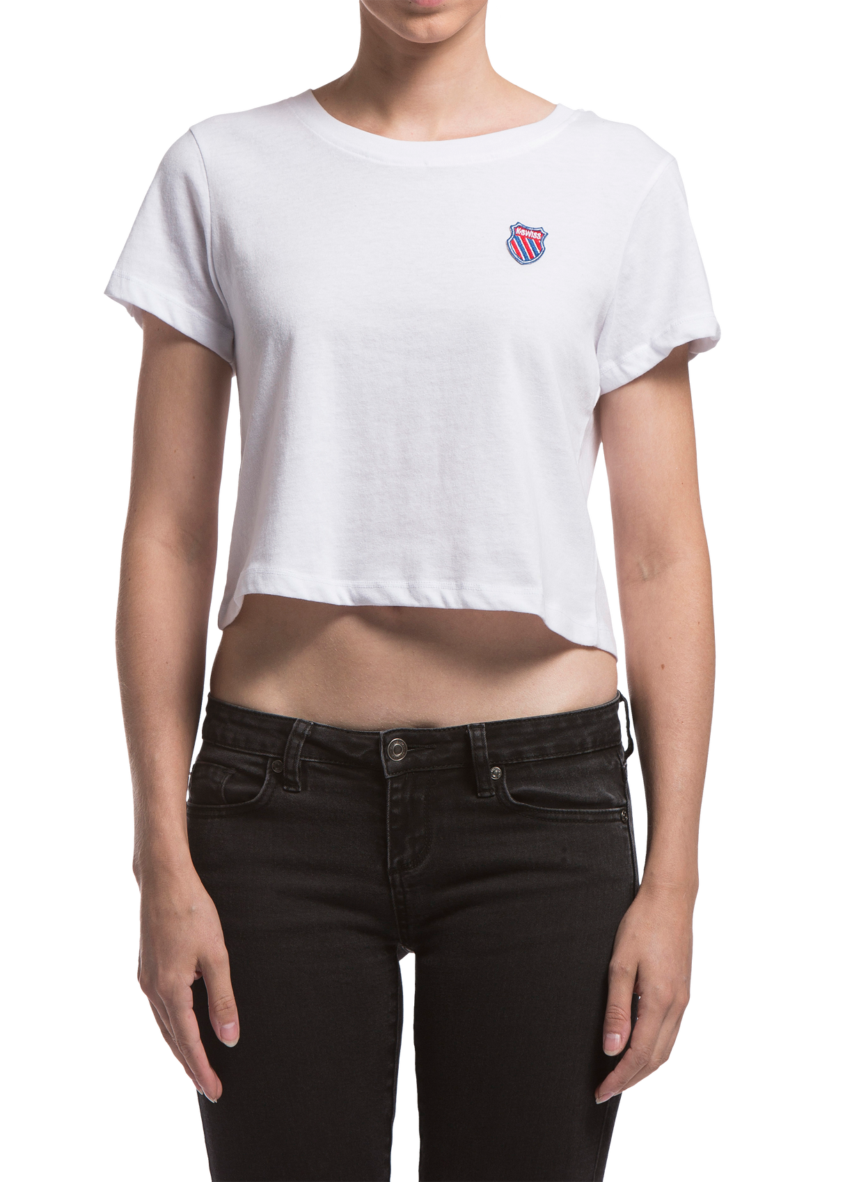 192435-194 | WOMENS TIEBREAKER CROPPED TEE | STARK WHITE