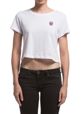 192435-194 | WOMENS TIEBREAKER CROPPED TEE | STARK WHITE