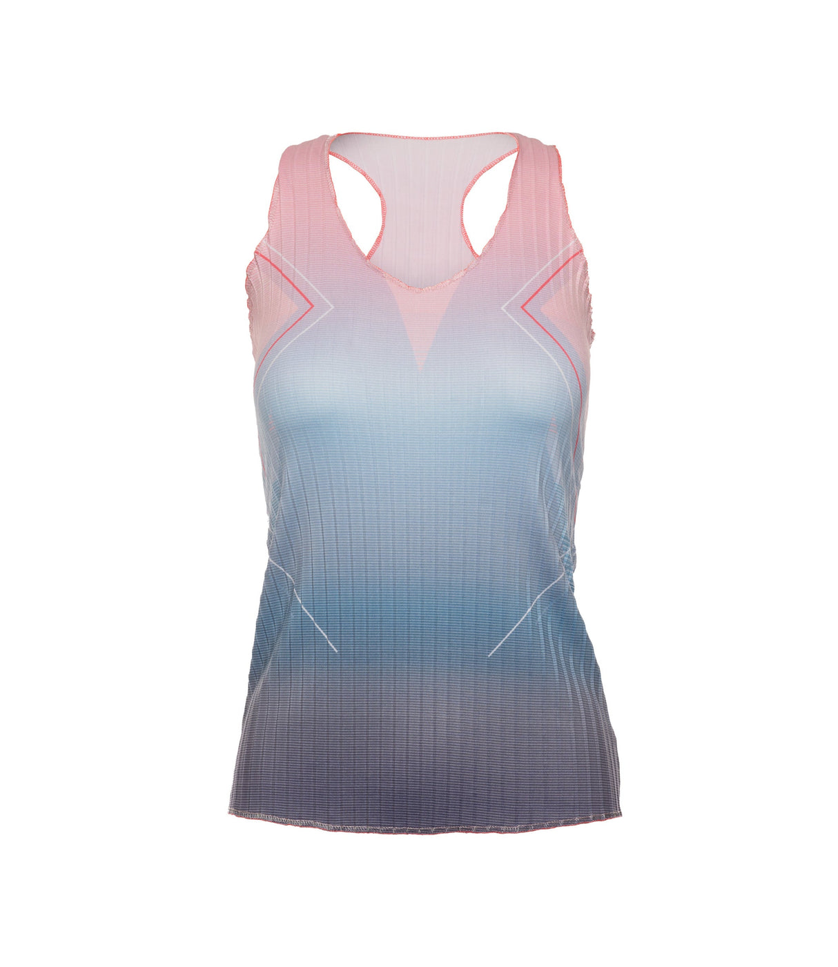 196050-466 | PLEATED V-NECK TANK | SILVERLAKE BLUE