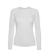 196052-100 | PLEATED L/S CREW | WHITE