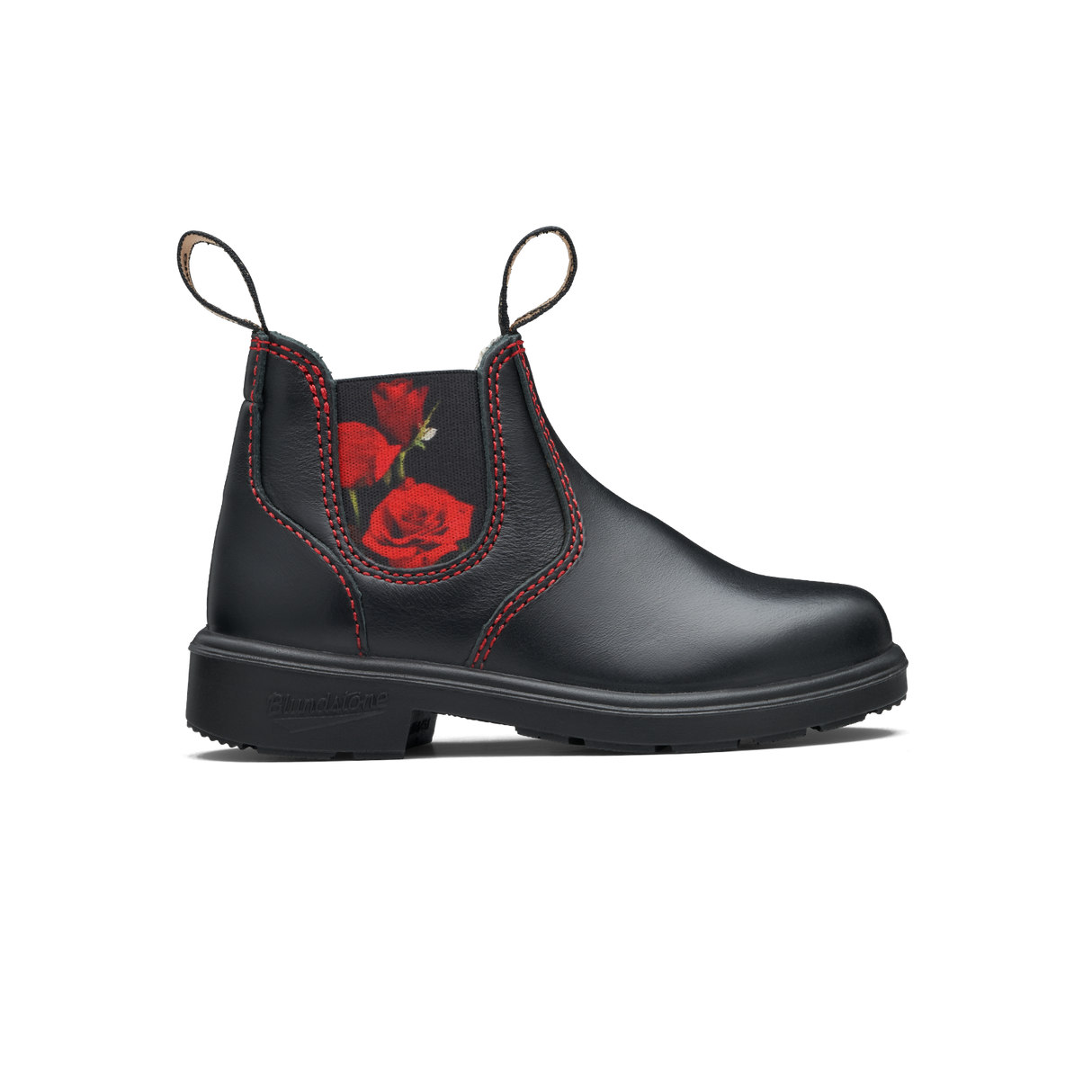 Blundstone 2252 - Kids Black with Red Rose Elastic