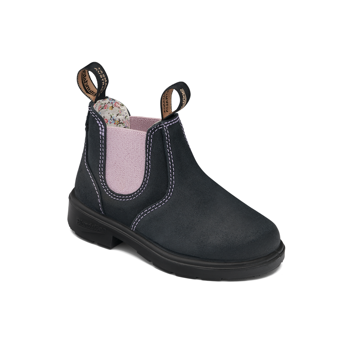 Blundstone 2195 - Kids Navy Suede with Pale Pink Elastic