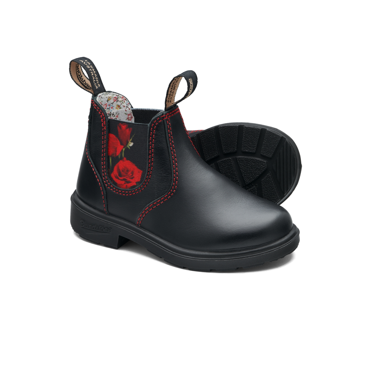 Blundstone 2252 - Kids Black with Red Rose Elastic