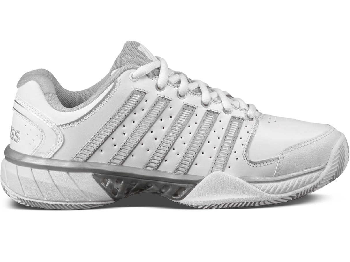 93379-107-M | WOMENS HYPERCOURT EXPRESS LEATHER | WHITE/SILVER/GLACIER GRAY