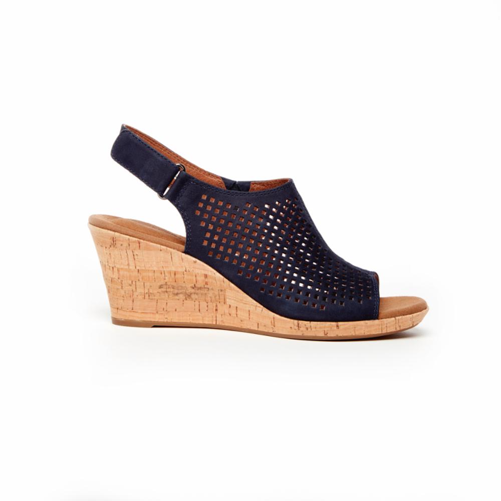 Rockport Women BRIAH PERF SLING NAVY NUBUCK