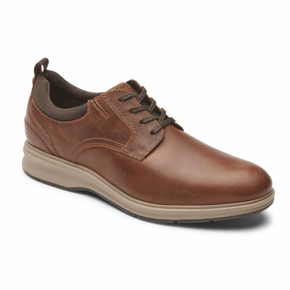 Rockport Men TOTAL MOTION CITY PLAINTOE LEATHER BROWN