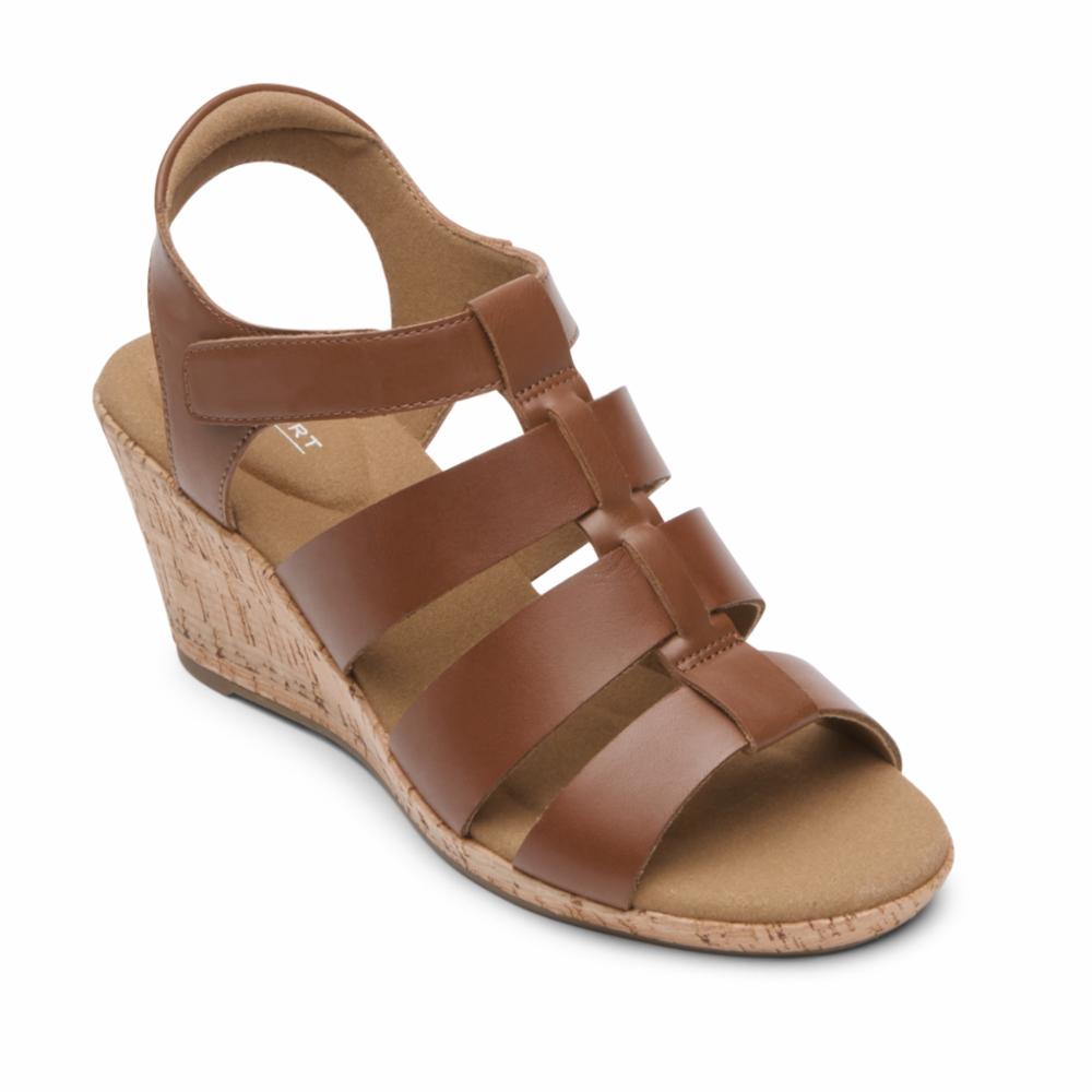 Rockport Women BRIAH NEW GLADIATOR TAN LTHR