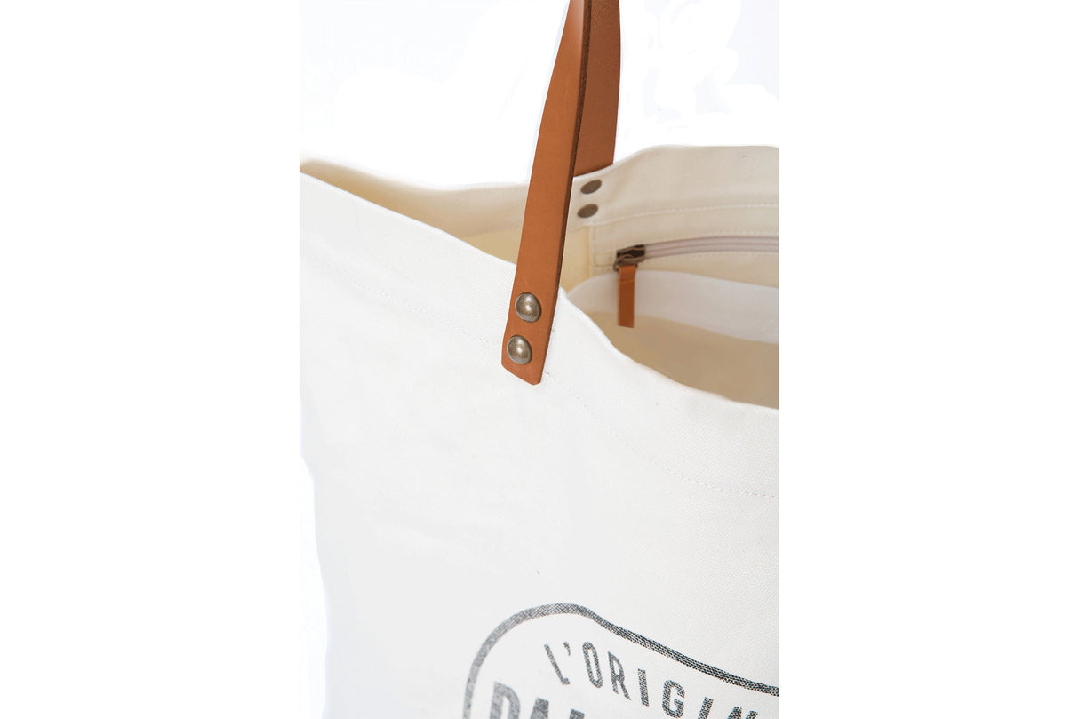 BG587-240 | ROUND LOGO TOTE BAG | IVORY